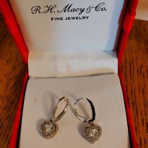 Diamond heart earrings